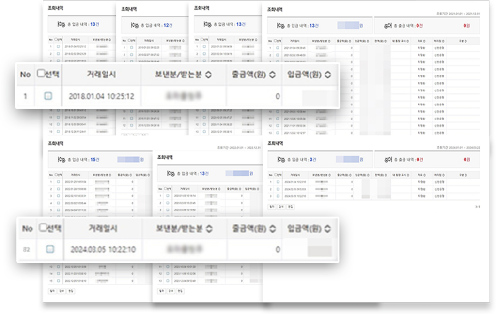 하룹 6년 이상 장기 고객 결제와 운영 기록