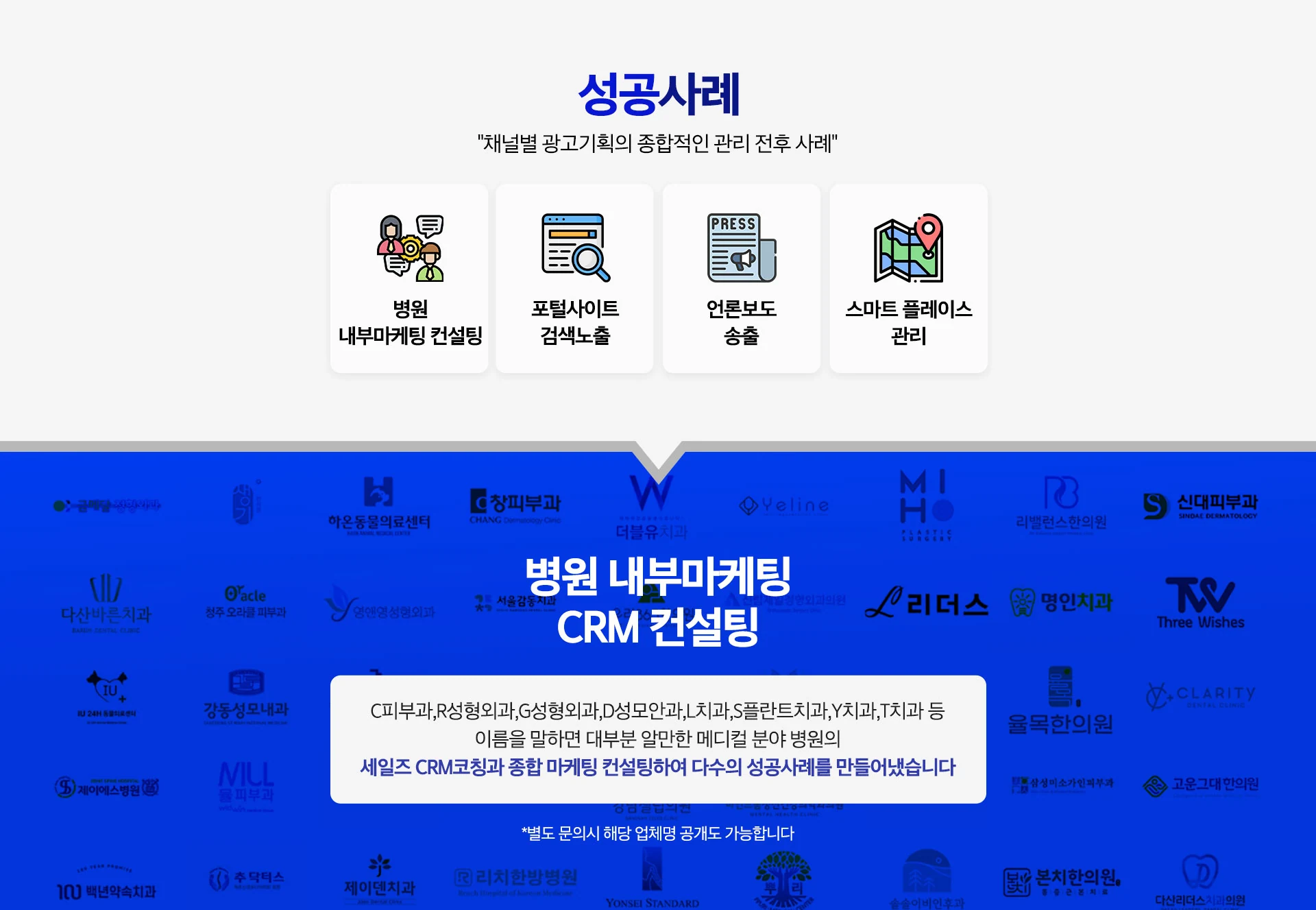 채널별 광고기획 종합관리 전후 성공 사례와 병원 내부마케팅 CRM 컨설팅